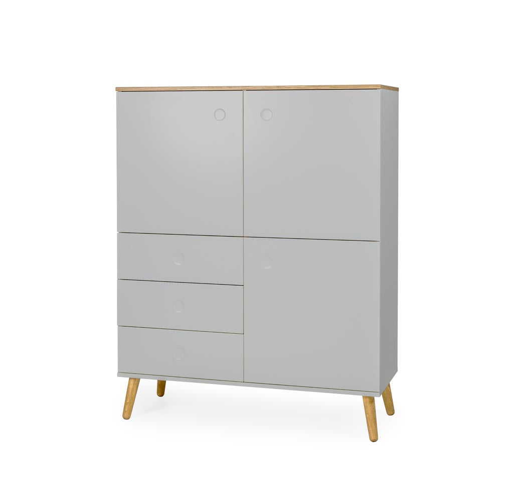 Tenzo Dot Highboard Grau / Eiche