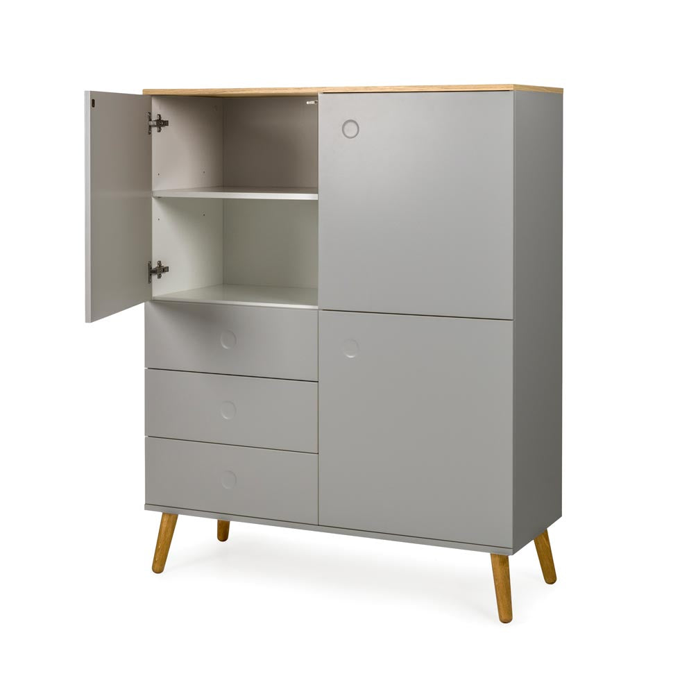 Tenzo Dot Highboard Grau / Eiche