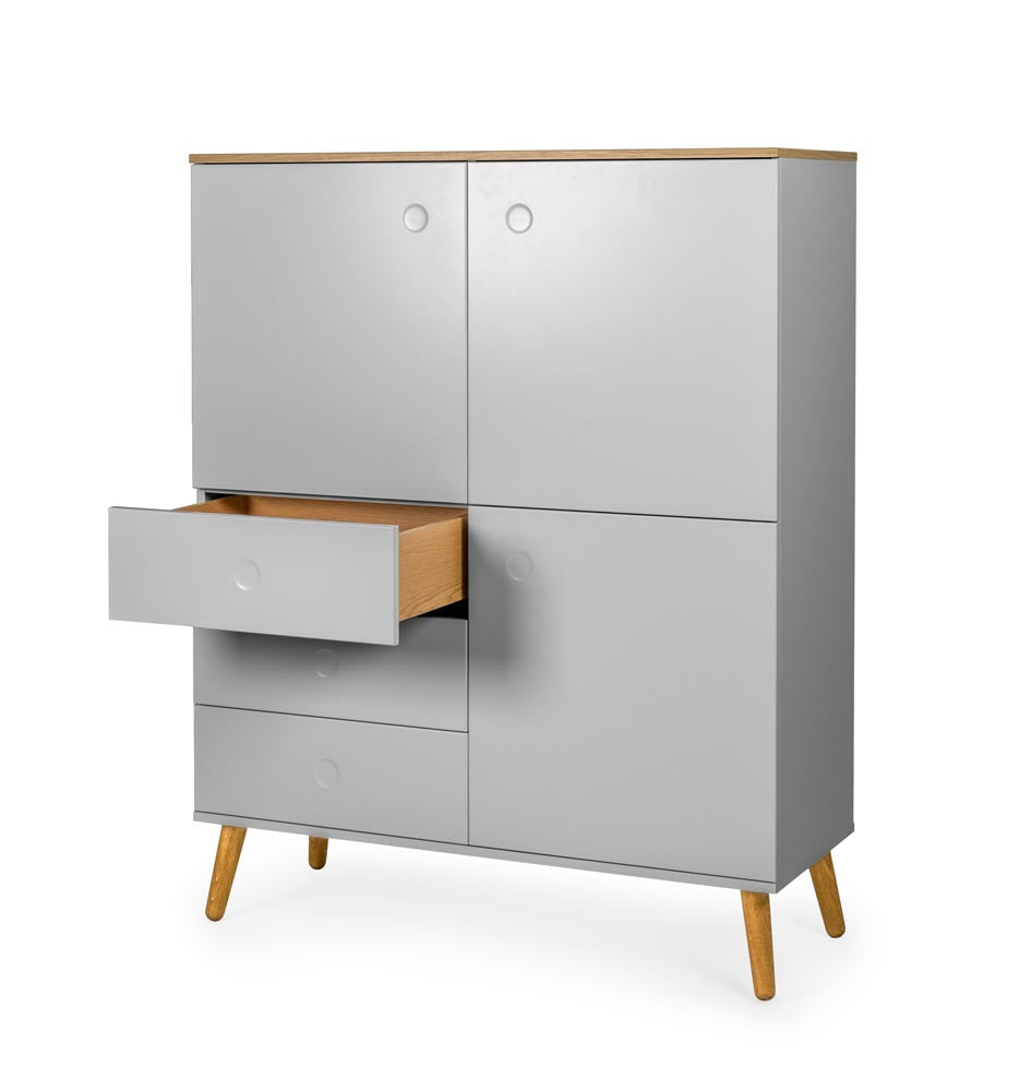 Tenzo Dot Highboard Grau / Eiche