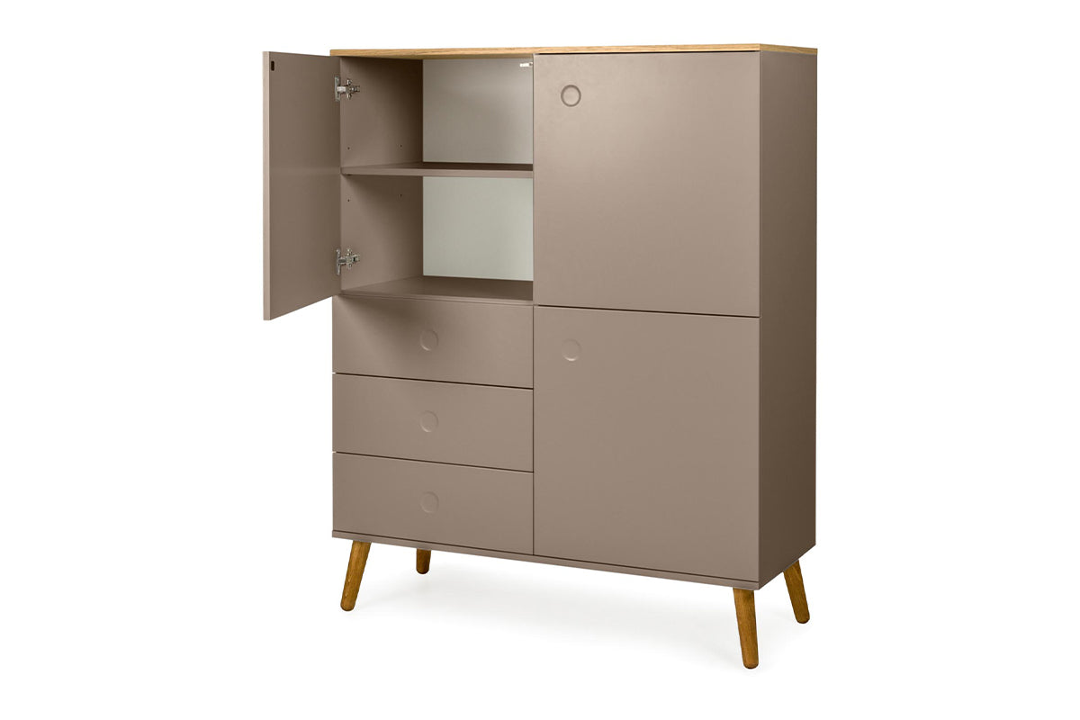 Tenzo Dot Highboard Taupe / Eiche