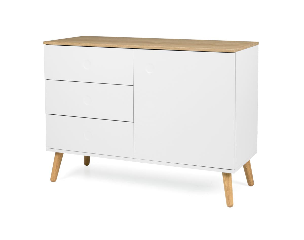 Tenzo Dot Sideboard 109 cm Weiß / Eiche