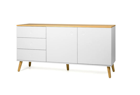 Tenzo Dot Sideboard 162 cm Weiß / Eiche