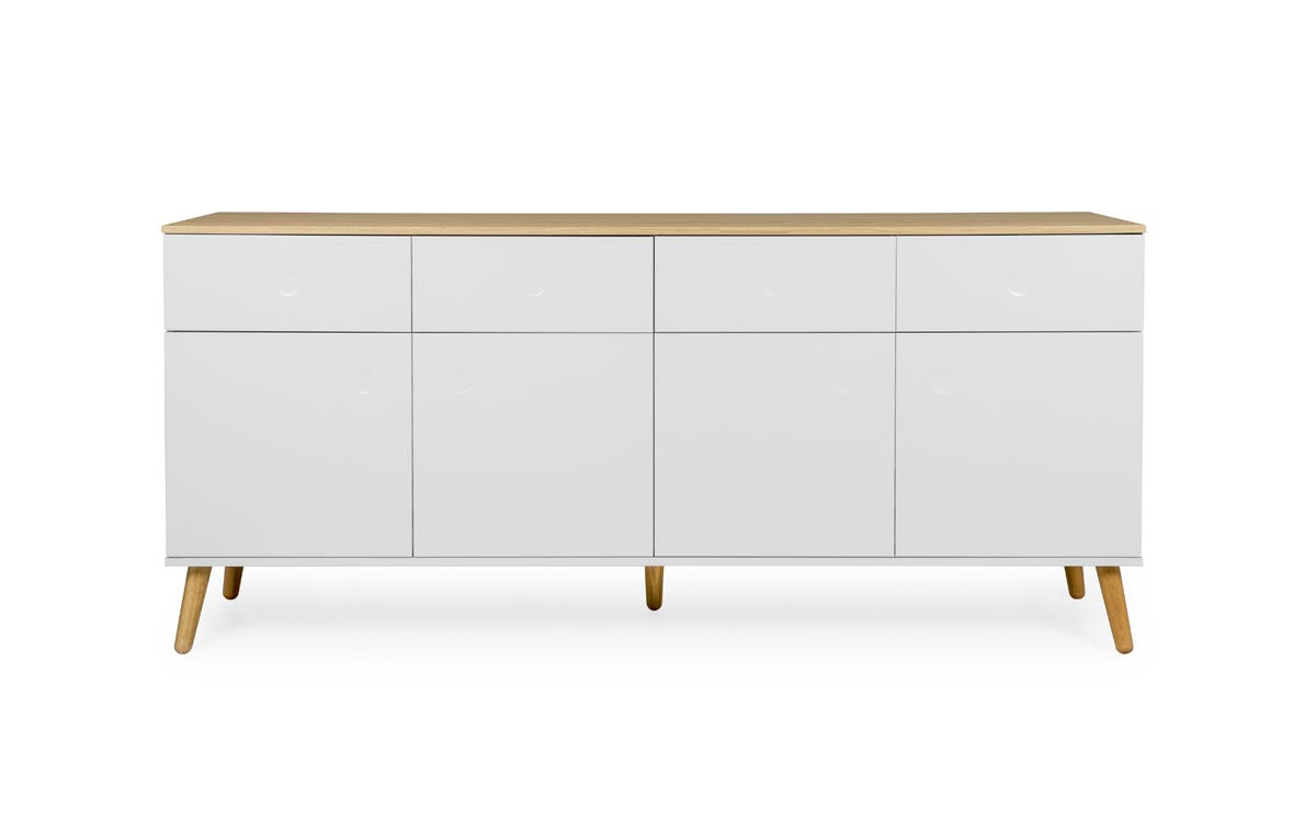 Tenzo Dot Sideboard 192 cm Weiß / Eiche