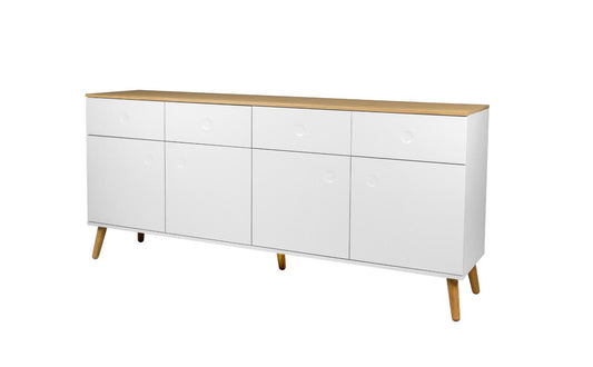 Tenzo Dot Sideboard 192 cm Weiß / Eiche