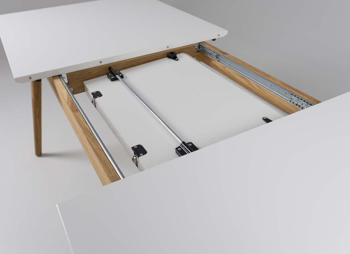 Tenzo Dot Esstisch ausziehbar 180/240x90 cm Weiß / Eiche - Voelpe