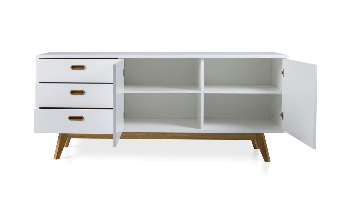 Tenzo Bess Sideboard 170 cm Weiß / Eiche