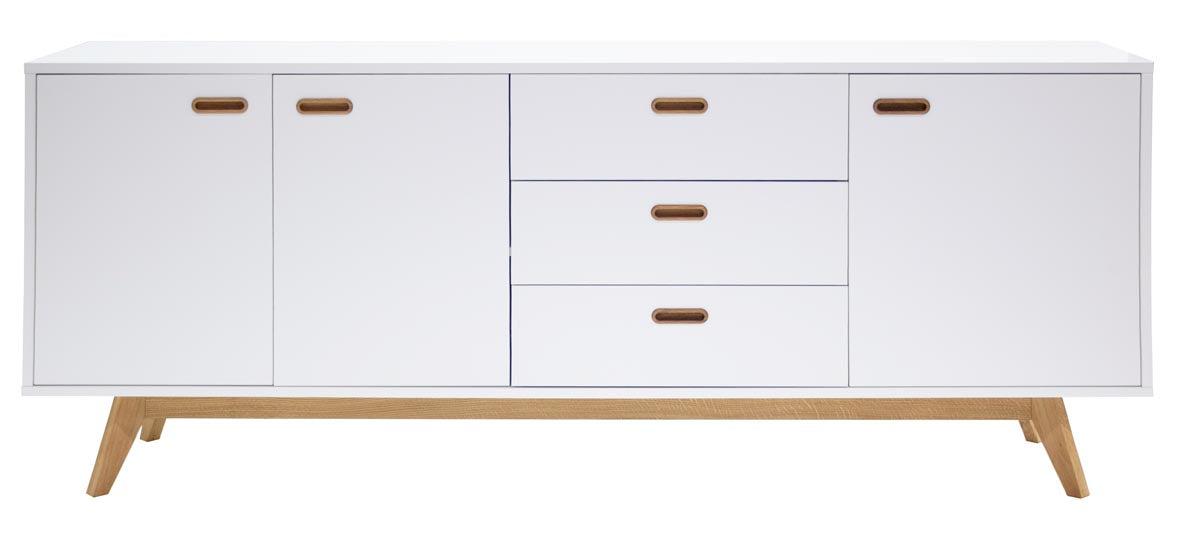 Tenzo Bess Sideboard 200 cm Weiß / Eiche