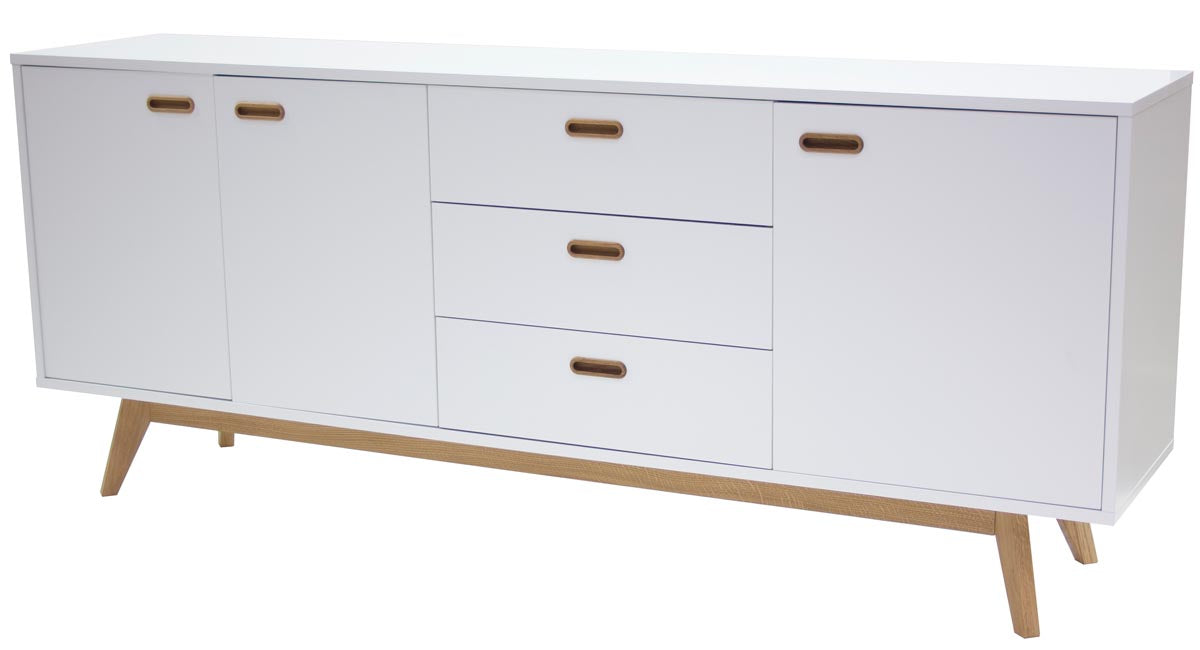 Tenzo Bess Sideboard 200 cm Weiß / Eiche