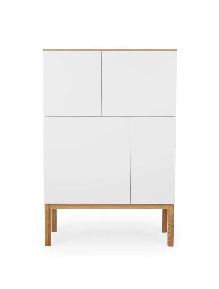 Tenzo Patch Highboard Weiß / Eiche