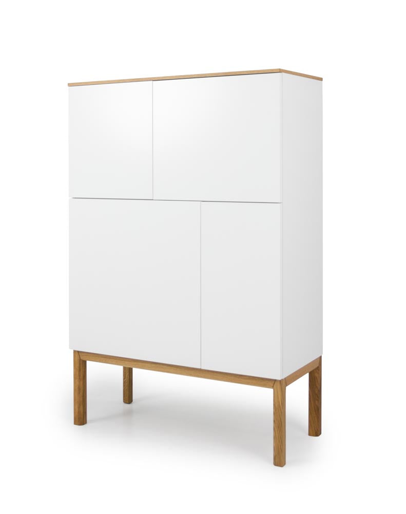 Tenzo Patch Highboard Weiß / Eiche