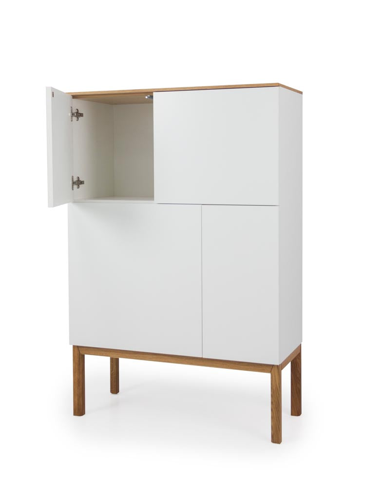 Tenzo Patch Highboard Weiß / Eiche