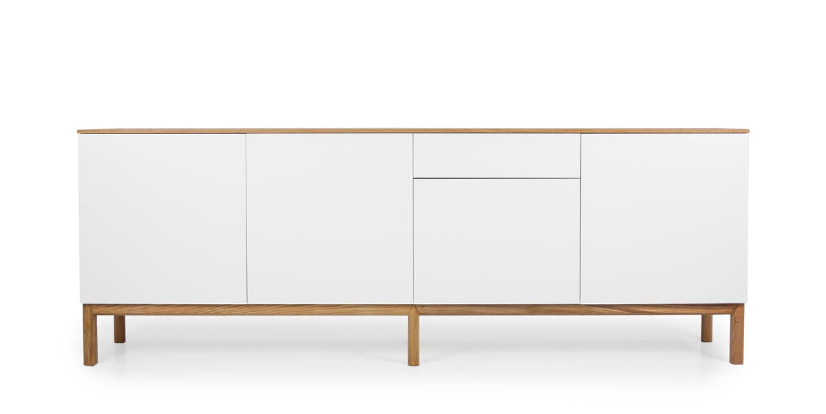 Tenzo Patch Sideboard 239 cm Weiß / Eiche