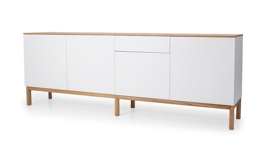 Tenzo Patch Sideboard 239 cm Weiß / Eiche