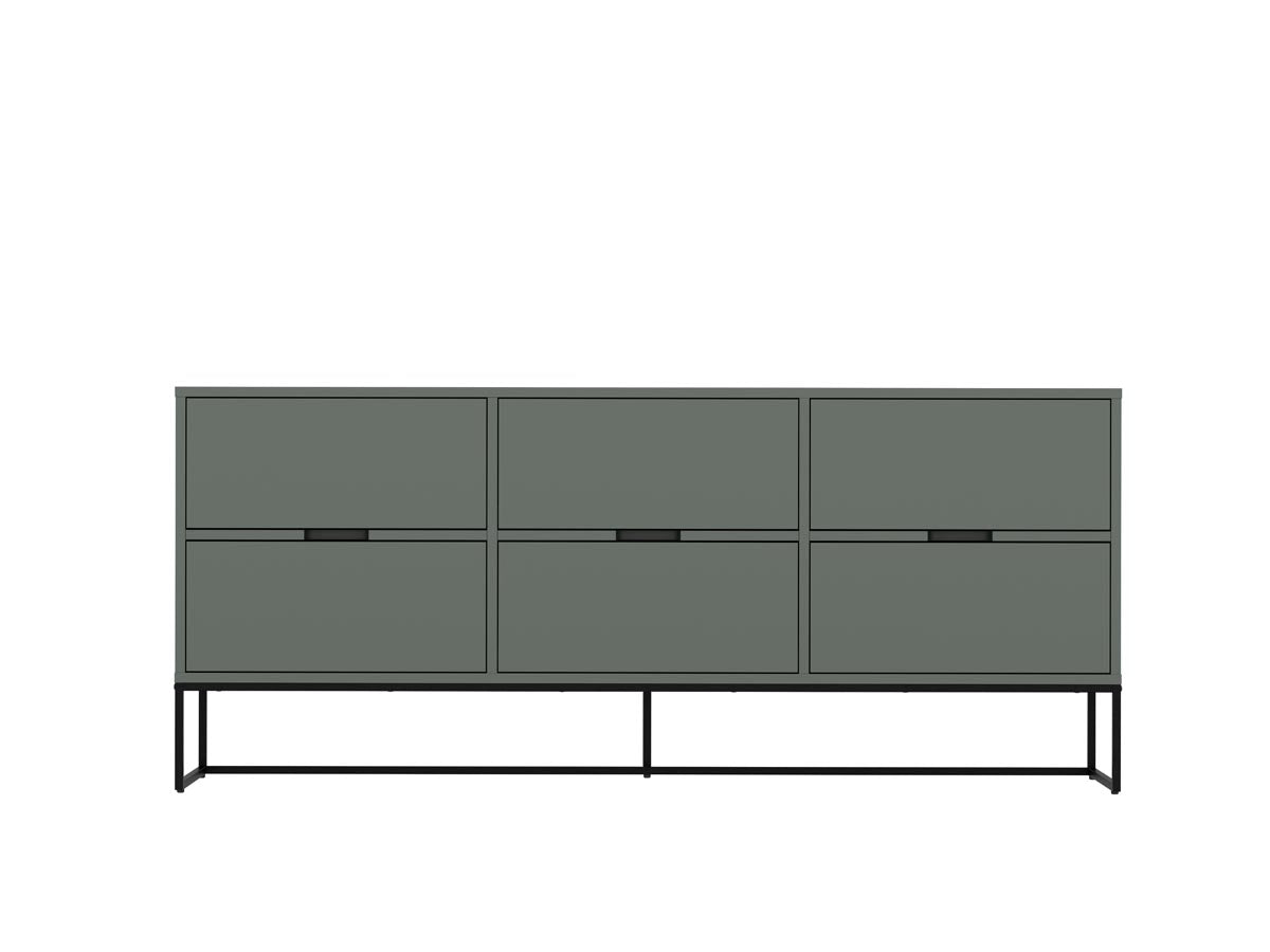 Tenzo Lipp Sideboard mit 6 Schubladen Grün matt