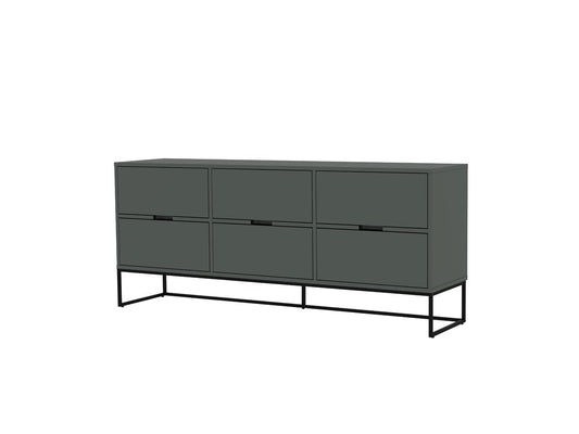 Tenzo Lipp Sideboard mit 6 Schubladen Grün matt