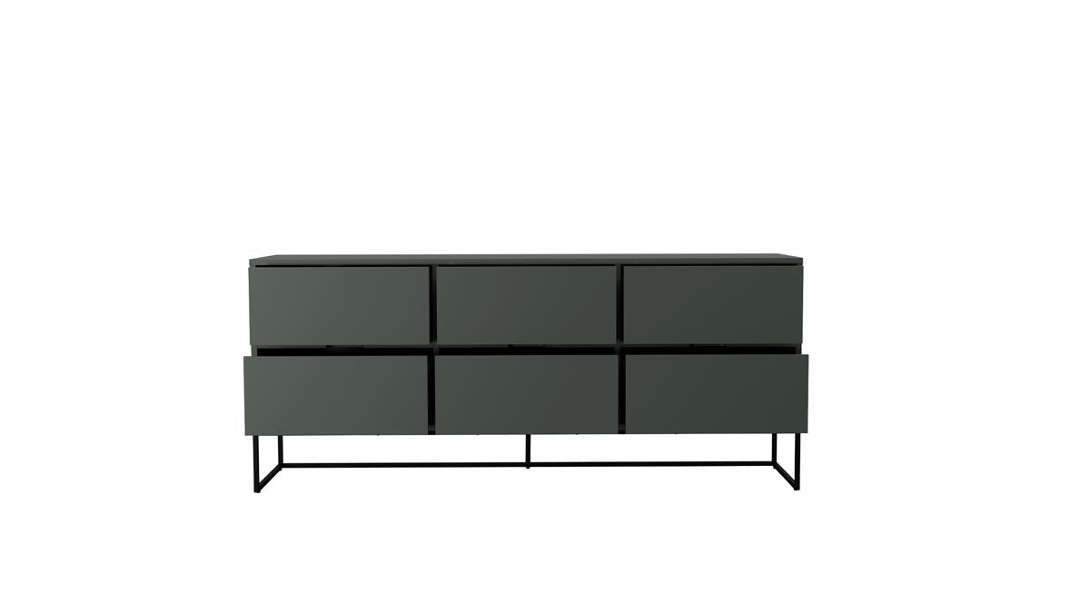 Tenzo Lipp Sideboard mit 6 Schubladen Grün matt