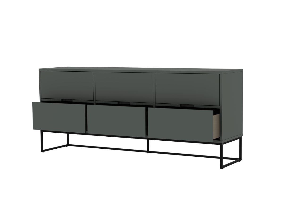 Tenzo Lipp Sideboard mit 6 Schubladen Grün matt