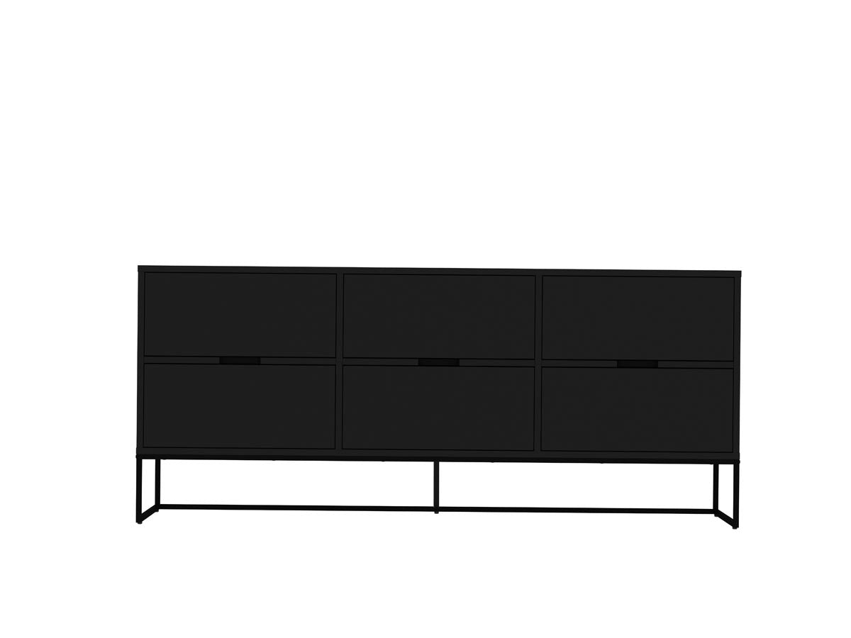 Tenzo Lipp Sideboard mit 6 Schubladen Schwarz matt