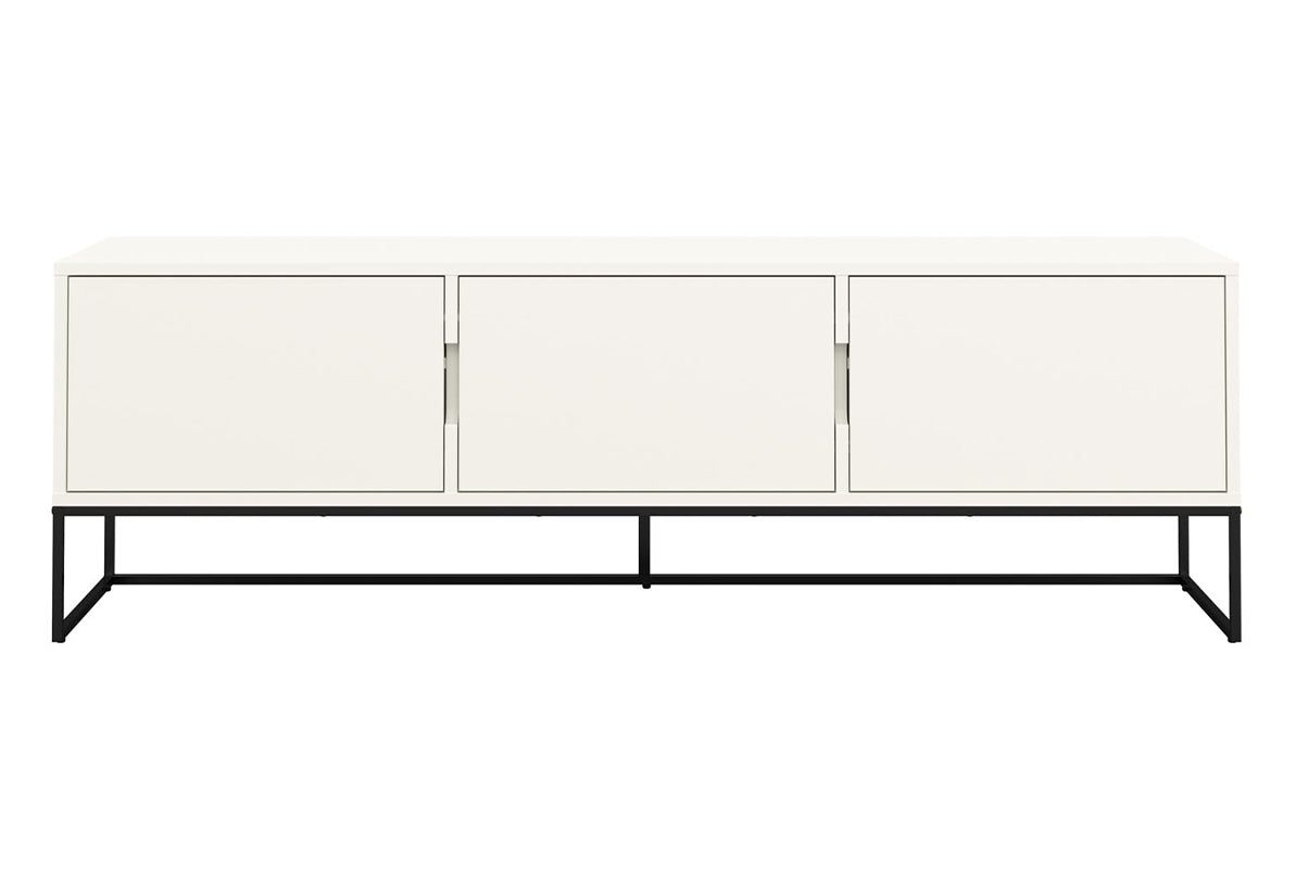 Tenzo Lipp TV-Lowboard 3 Drehtüren Weiß / Schwarz