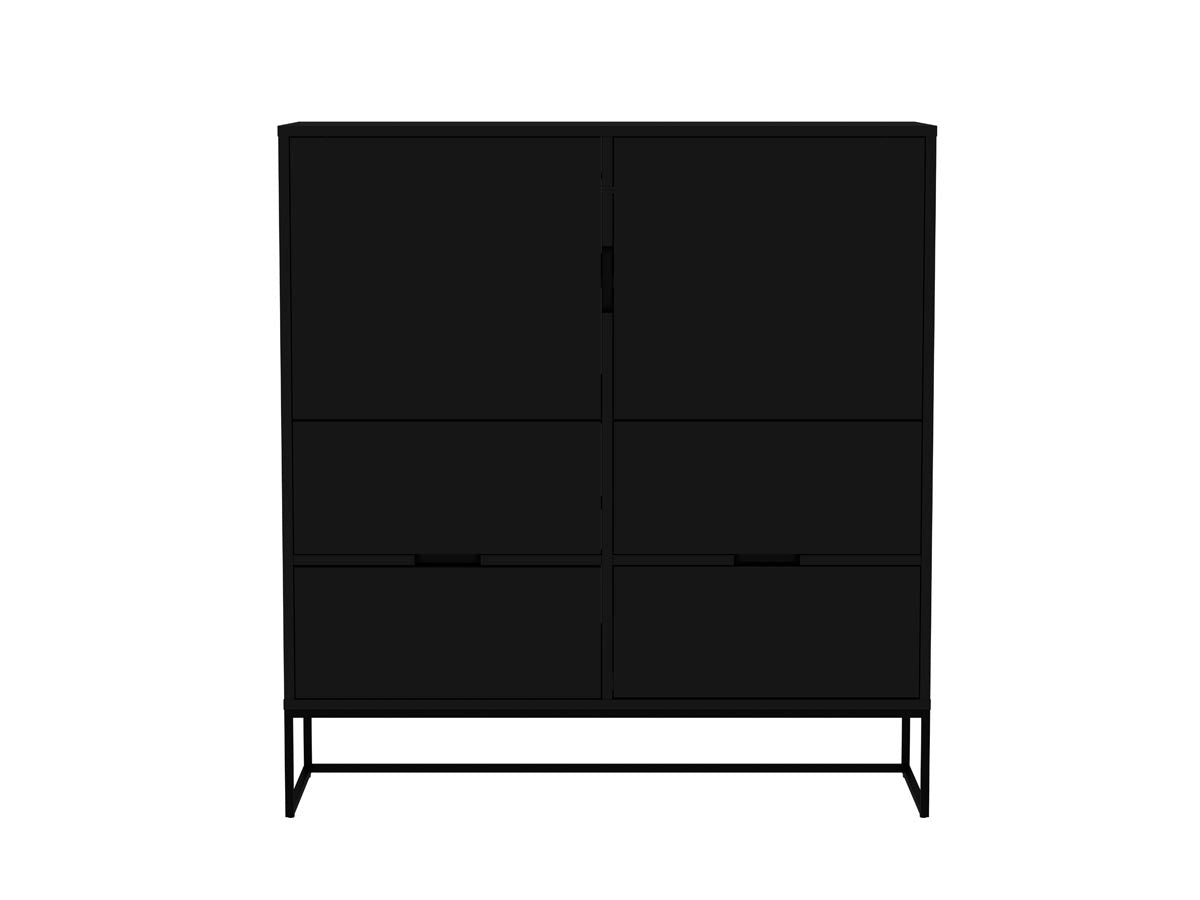 Tenzo Lipp Highboard Schwarz matt