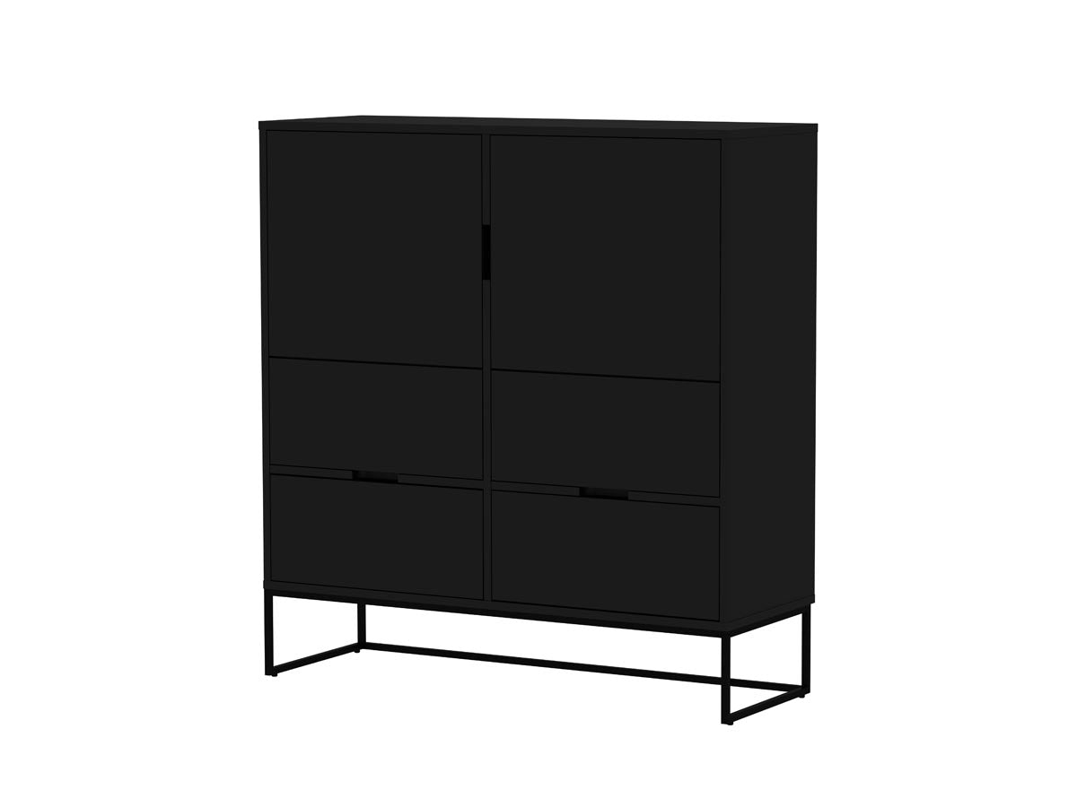 Tenzo Lipp Highboard Schwarz matt