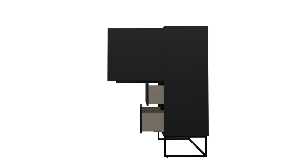 Tenzo Lipp Highboard Schwarz matt