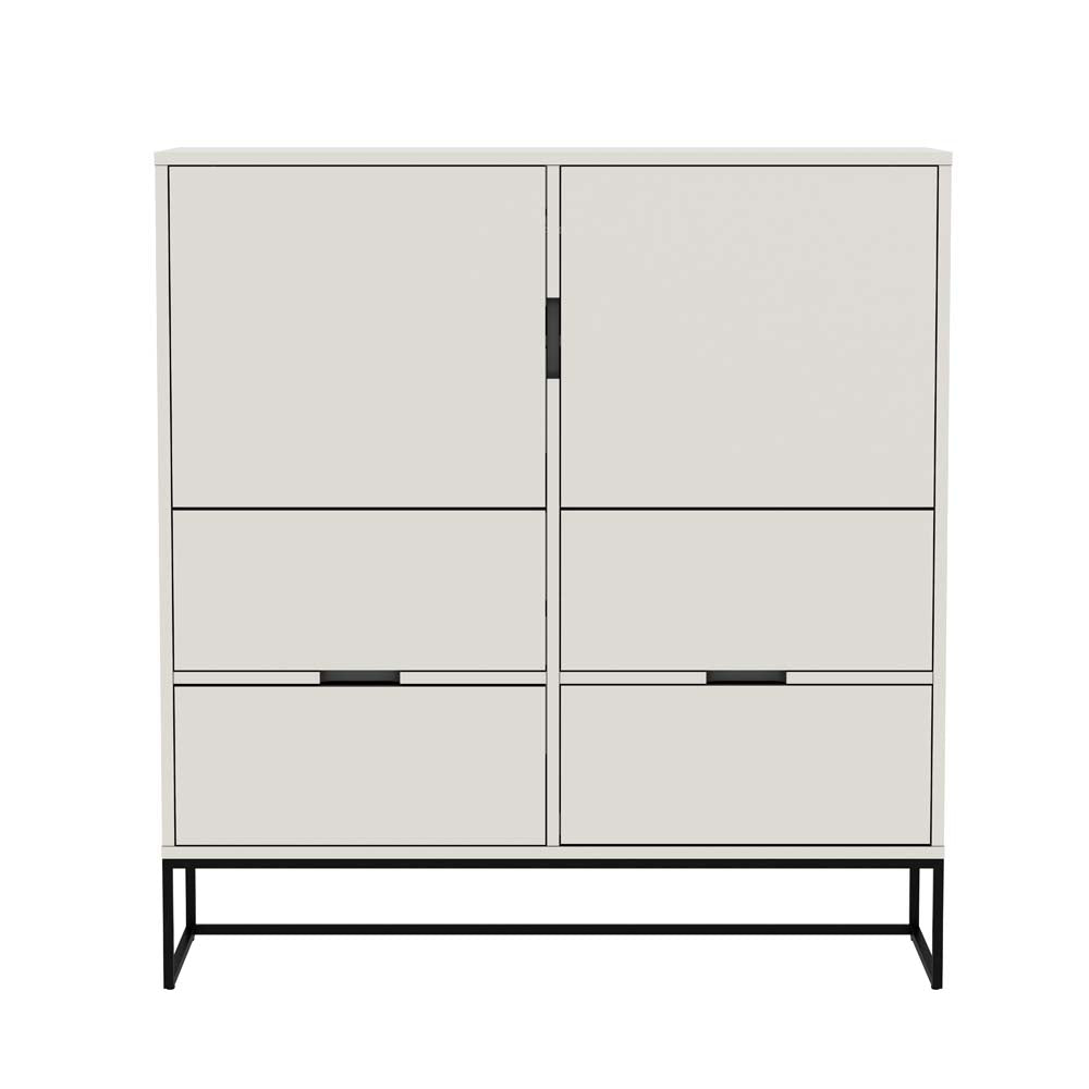 Tenzo Lipp Highboard Weiß matt