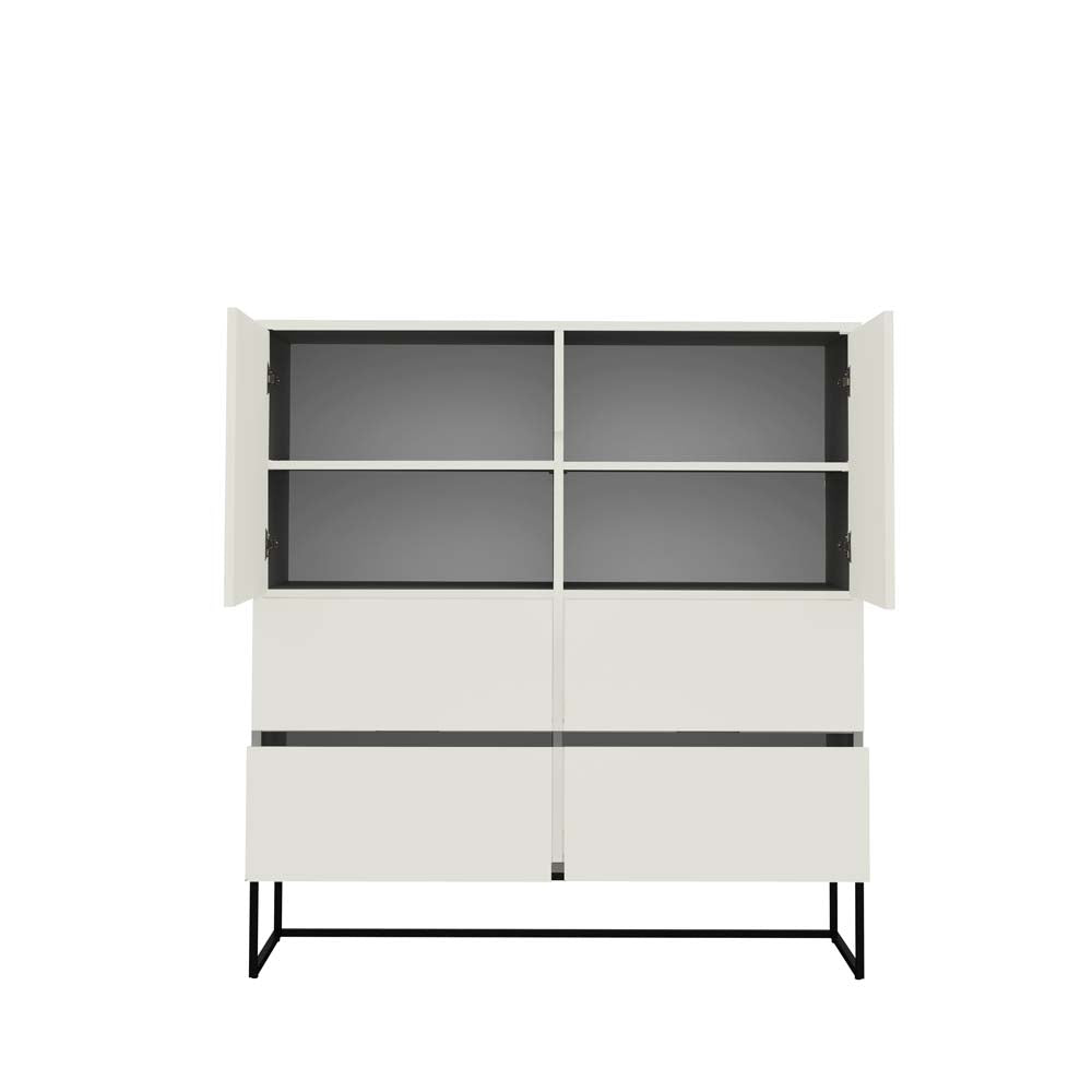 Tenzo Lipp Highboard Weiß matt