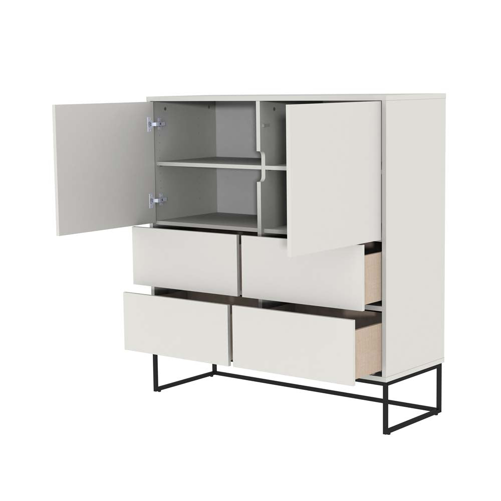 Tenzo Lipp Highboard Weiß matt