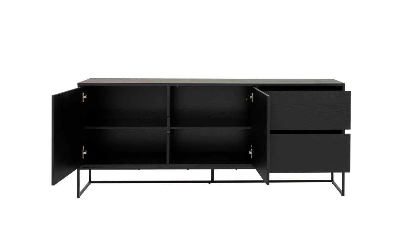 Tenzo Lipp Sideboard 176 cm Schwarz / Schwarz