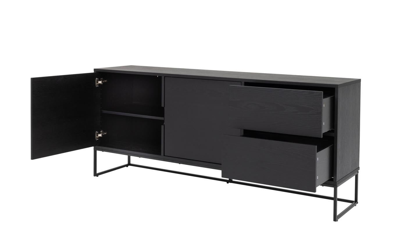 Tenzo Lipp Sideboard 176 cm Schwarz / Schwarz