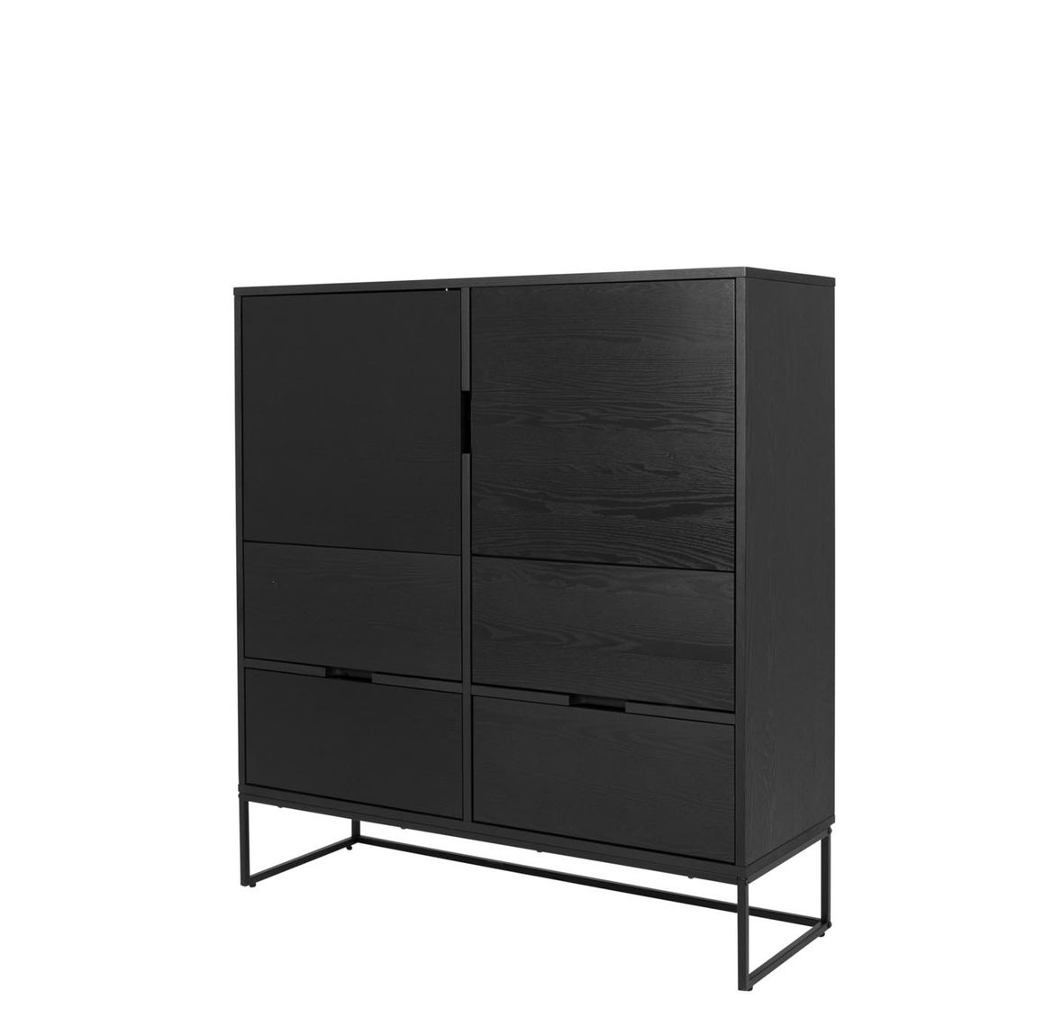 Tenzo Lipp Highboard Schwarz / Schwarz