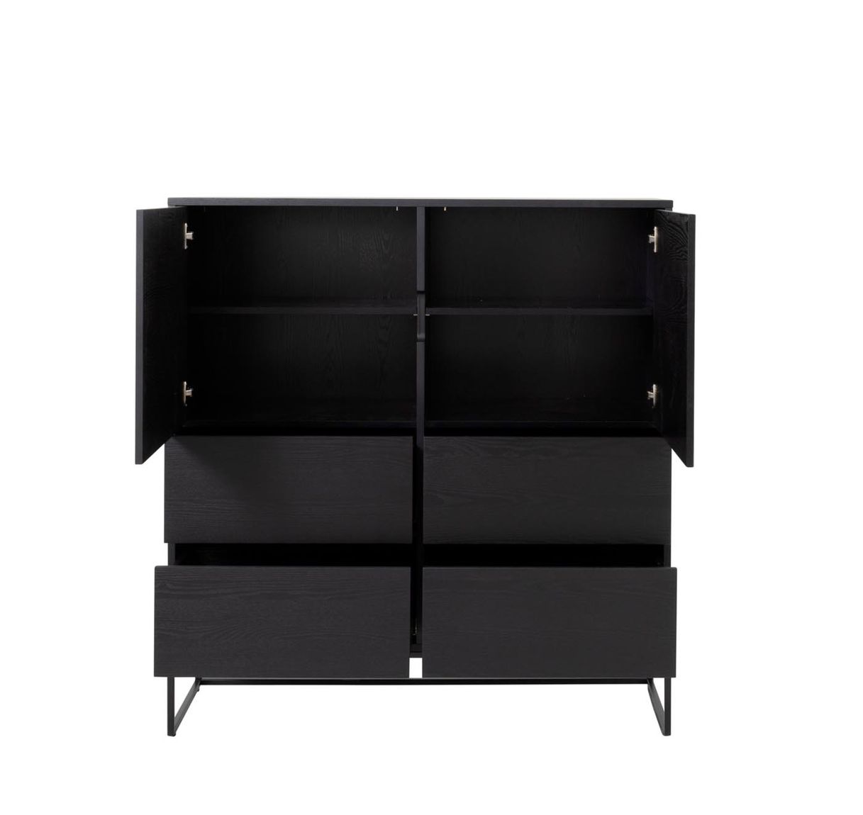 Tenzo Lipp Highboard Schwarz / Schwarz