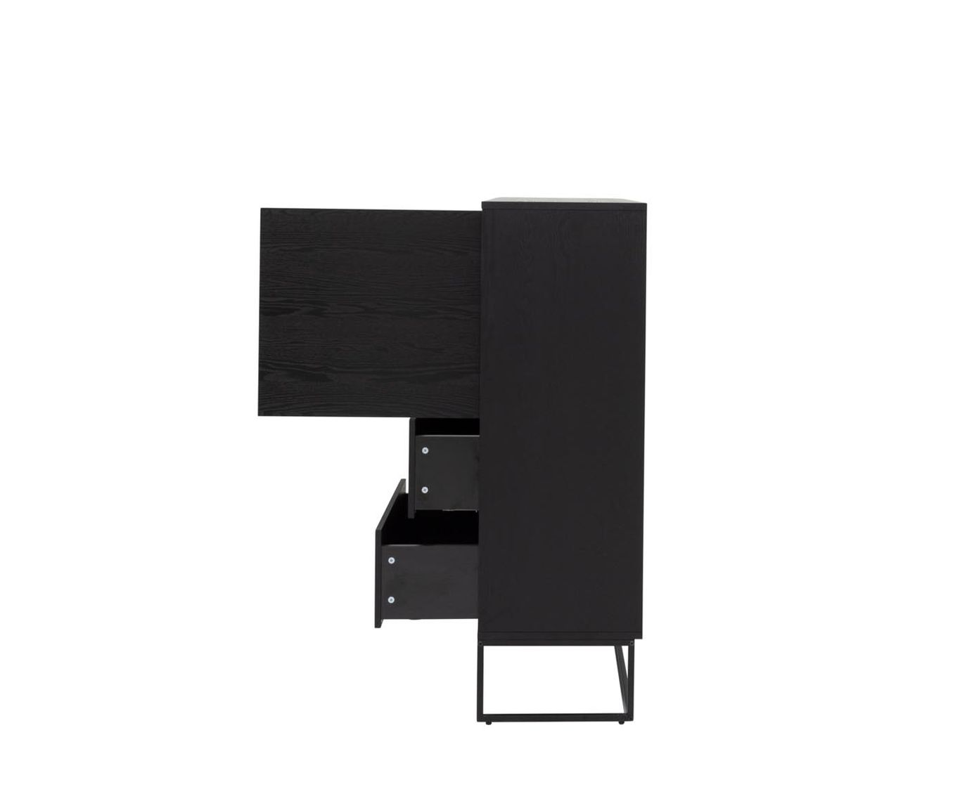 Tenzo Lipp Highboard Schwarz / Schwarz