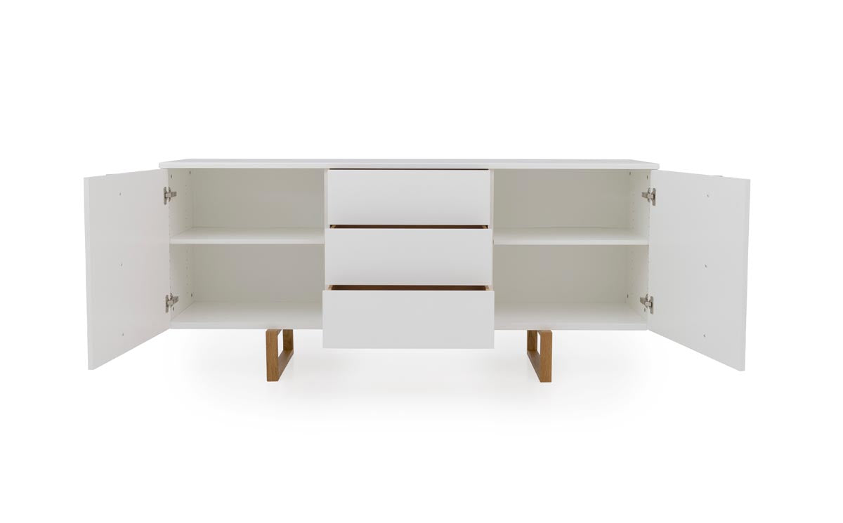 Tenzo Birka Sideboard 177 cm Weiß / Eiche