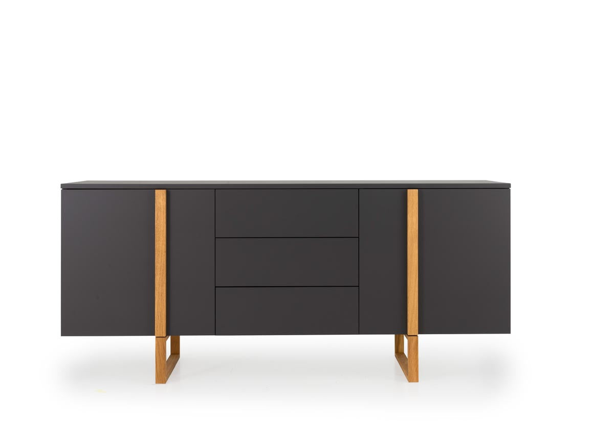 Tenzo Birka Sideboard 177 cm Anthrazit / Eiche