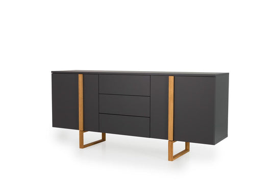 Tenzo Birka Sideboard 177 cm Anthrazit / Eiche