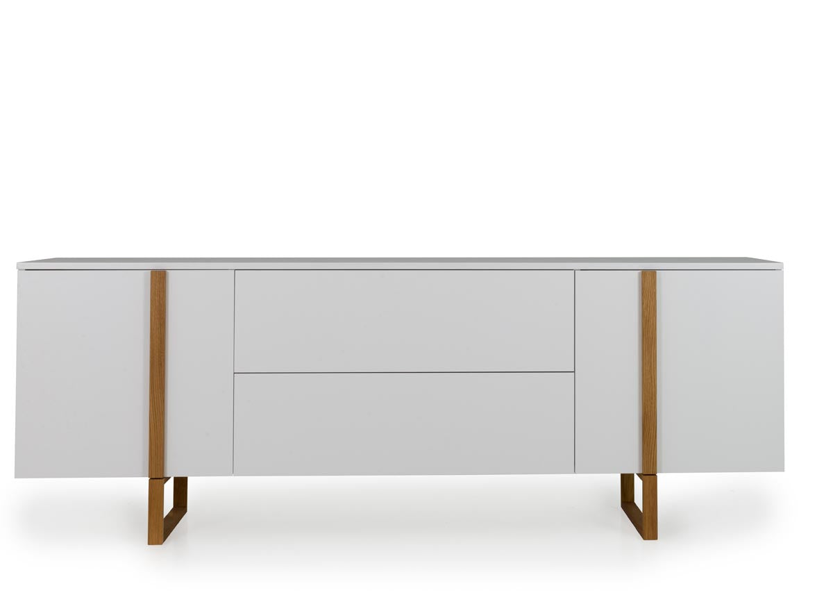 Tenzo Birka Sideboard 216 cm Weiß / Eiche