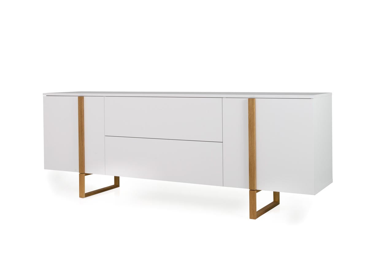 Tenzo Birka Sideboard 216 cm Weiß / Eiche