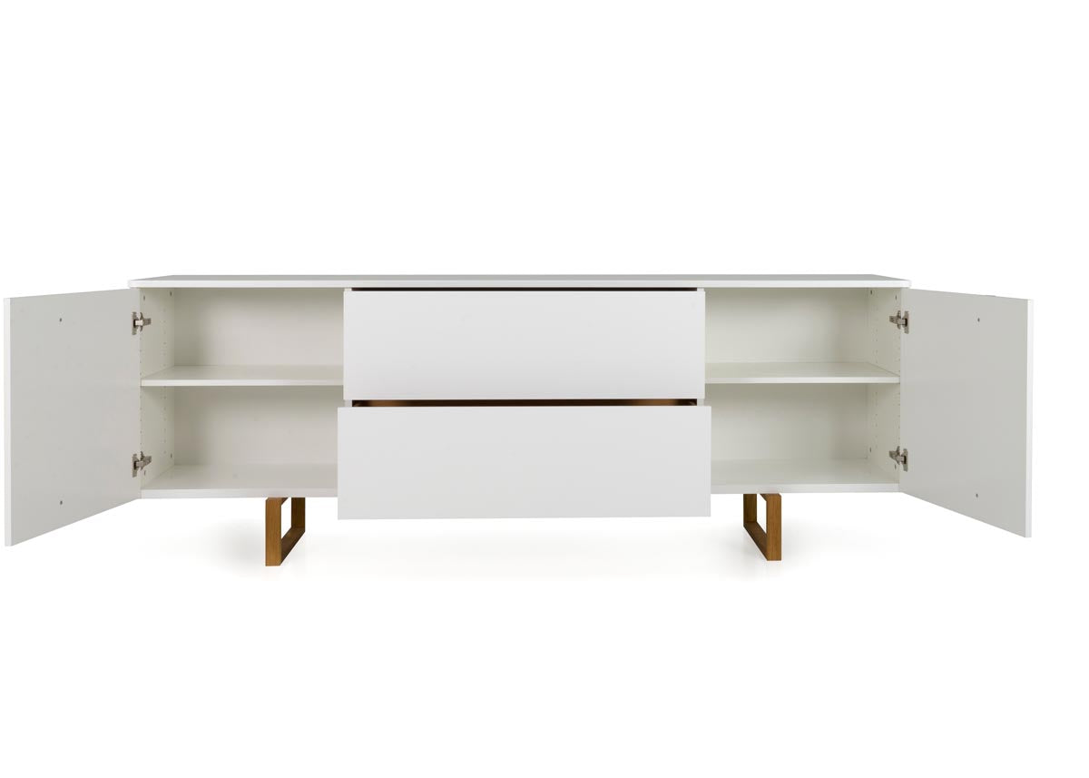 Tenzo Birka Sideboard 216 cm Weiß / Eiche