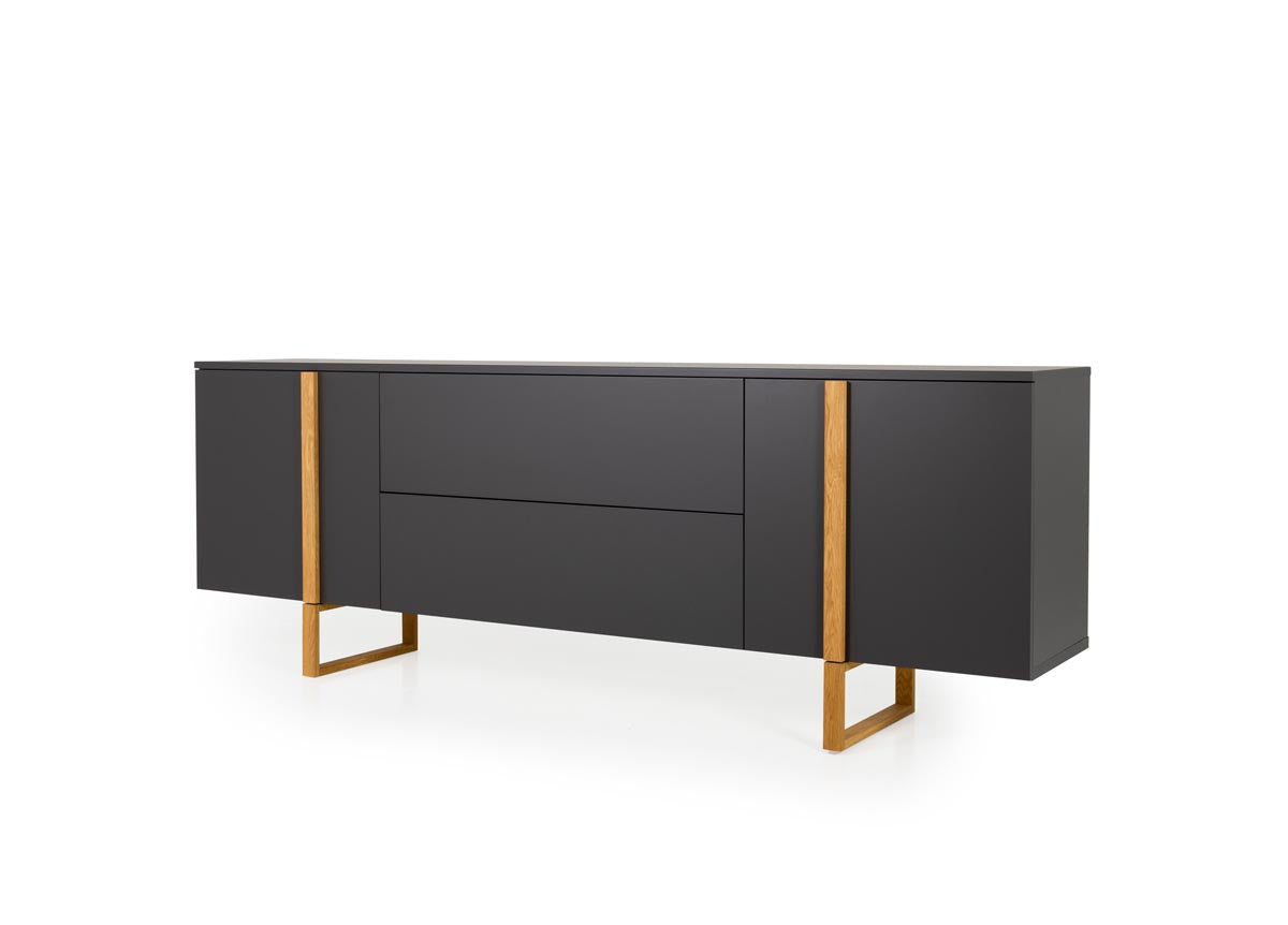 Tenzo Birka Sideboard 216 cm Anthrazit / Eiche