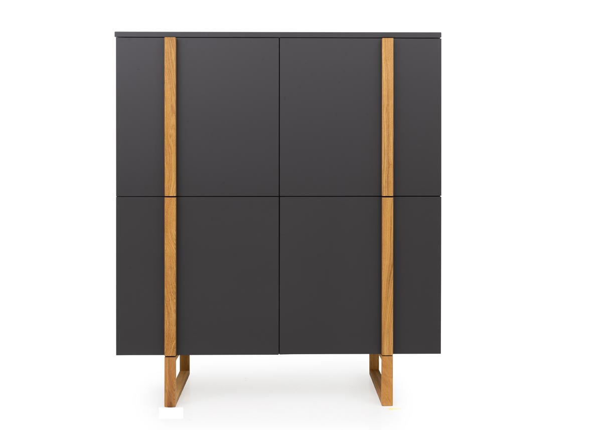 Tenzo Birka Highboard Anthrazit / Eiche