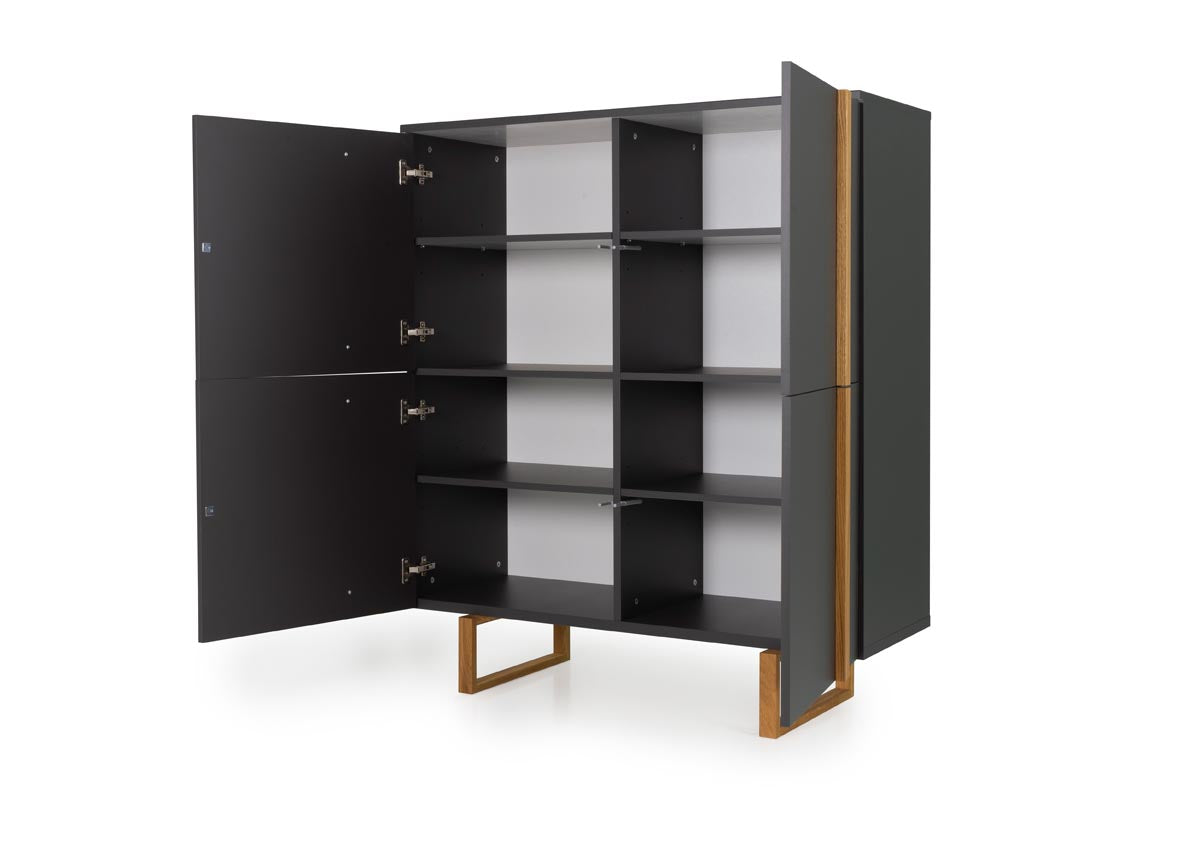 Tenzo Birka Highboard Anthrazit / Eiche