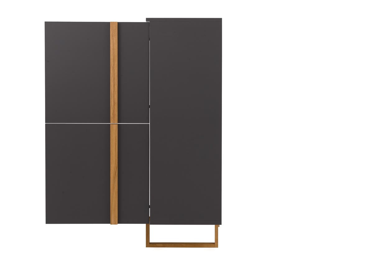 Tenzo Birka Highboard Anthrazit / Eiche