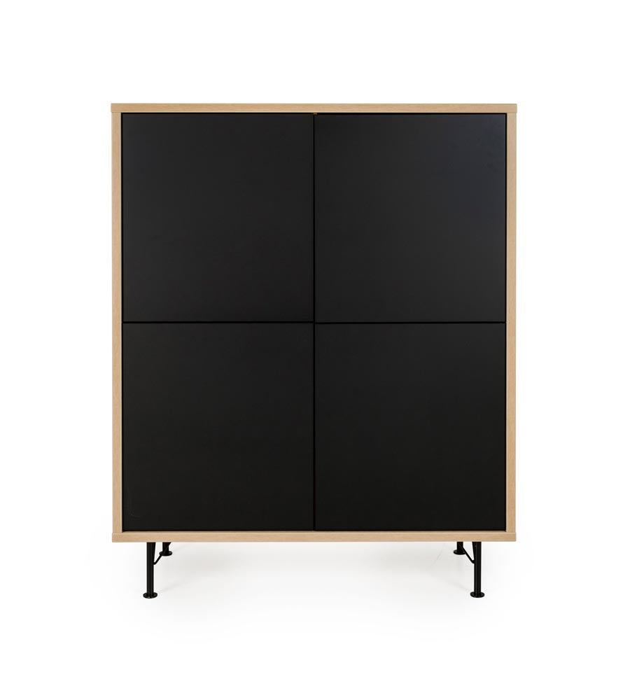 Tenzo Flow Designer Highboard klein Schwarz / Eiche