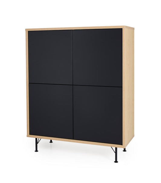 Tenzo Flow Designer Highboard klein Schwarz / Eiche