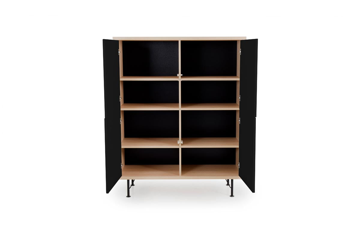 Tenzo Flow Designer Highboard klein Schwarz / Eiche