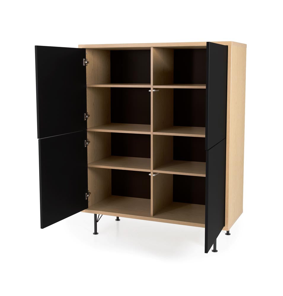 Tenzo Flow Designer Highboard klein Schwarz / Eiche