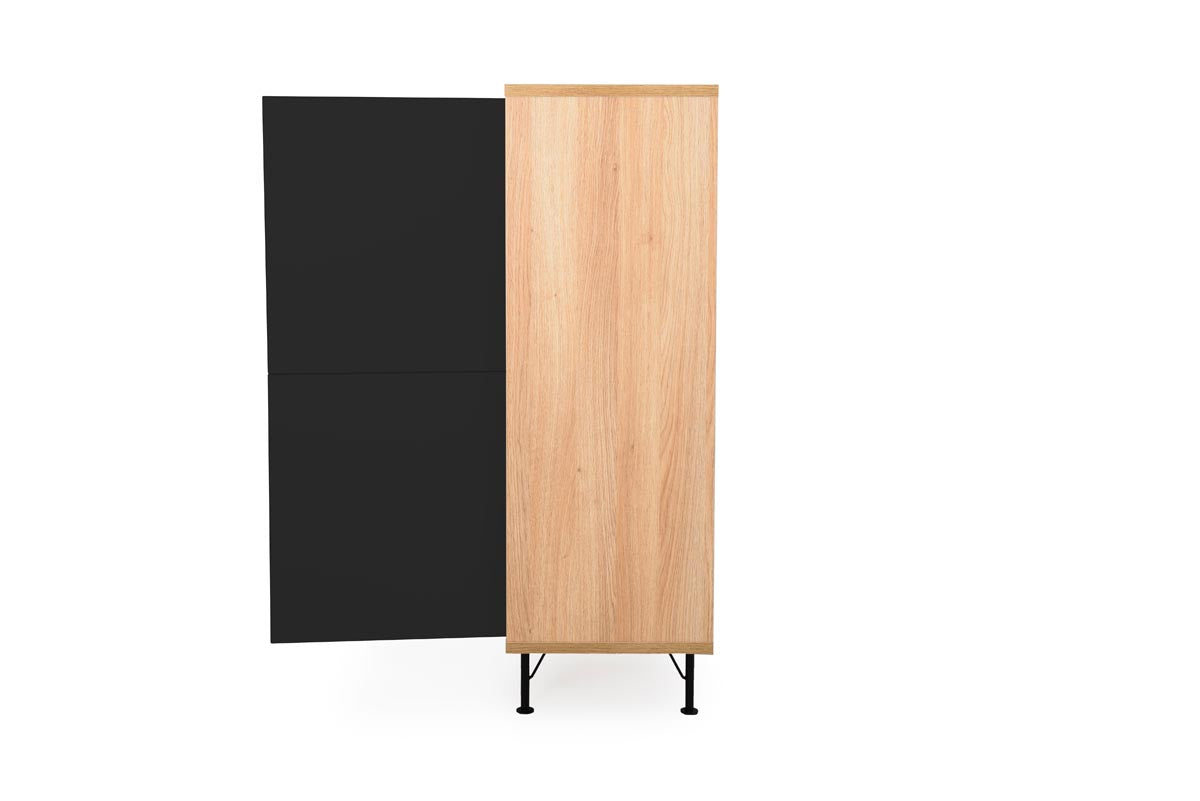 Tenzo Flow Designer Highboard klein Schwarz / Eiche