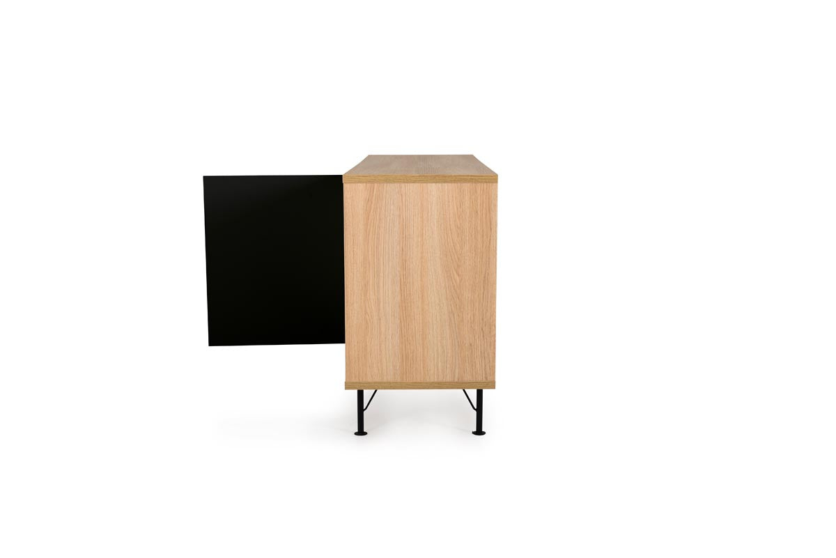 Tenzo Flow Designer Sideboard 164 cm Schwarz / Eiche